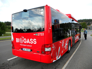 Buss på biogass. Foto: Nettbuss
